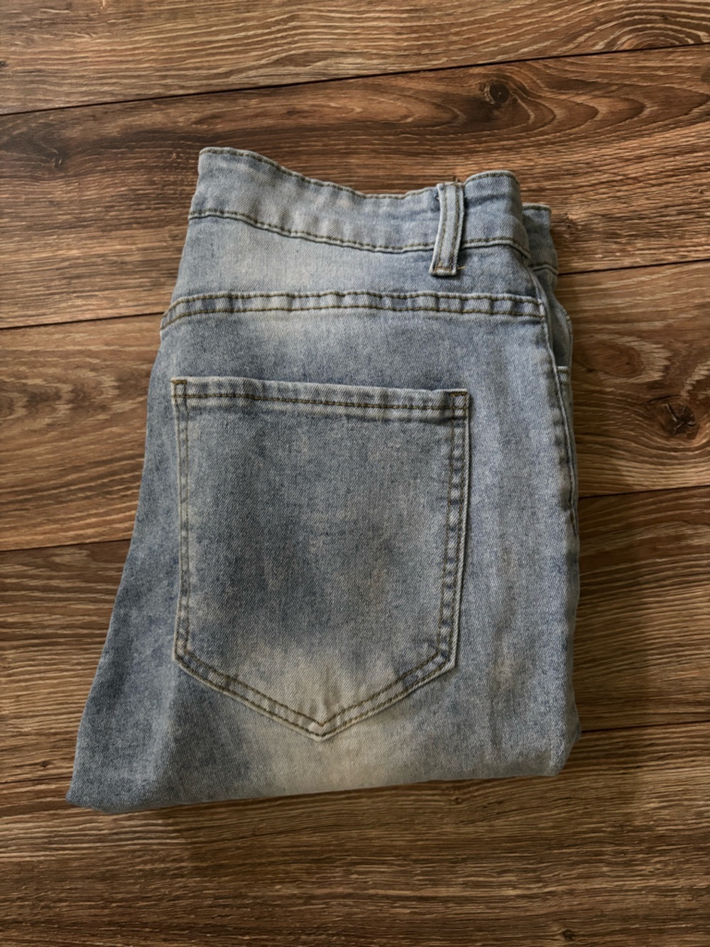 SHEIN Men's Washed Light Blue Slim Straight Jeans